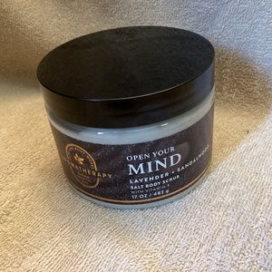 NEW BBW Open Your Mind Lavender Sandalwood Aromatherapy salt body Scrub